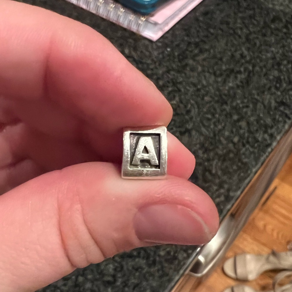 Retired/discontinued Pandora moment’s alphabet charm “A”